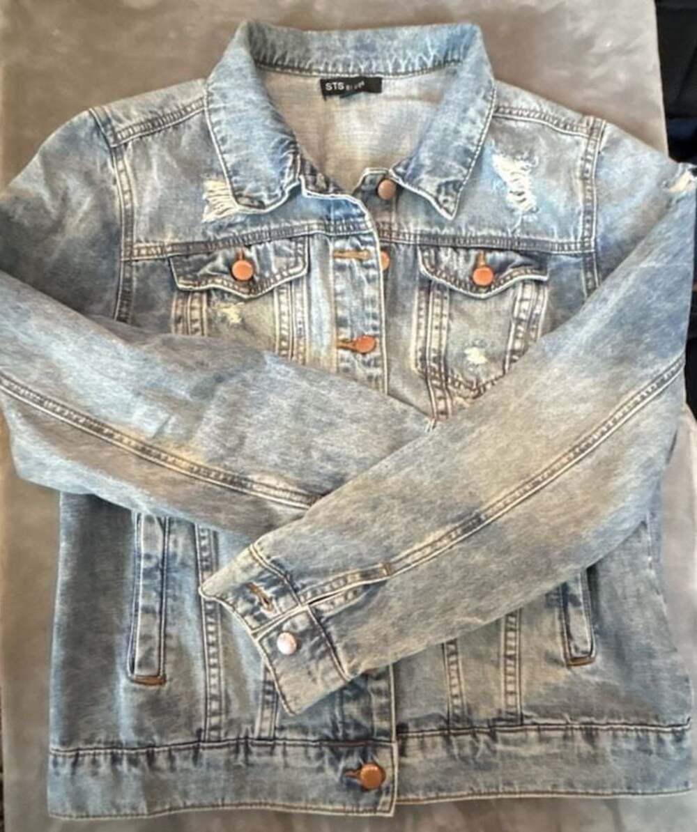 STS Blue Distressed Denim Jacket Size S